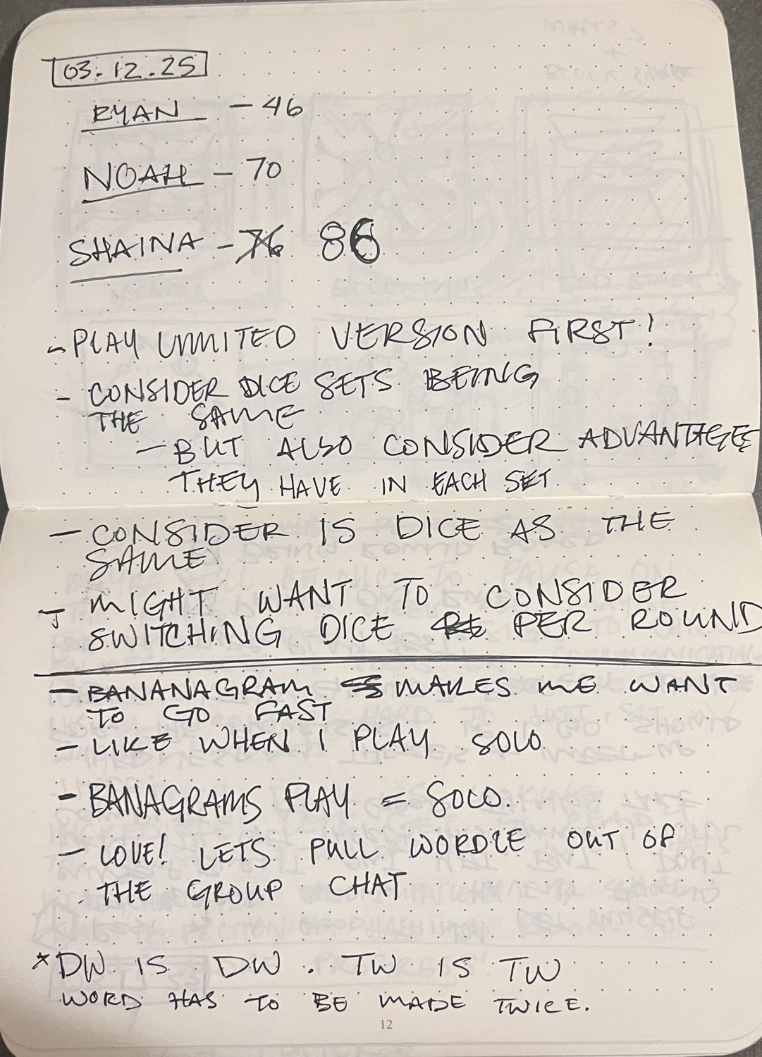 Playtest notebook spread 5