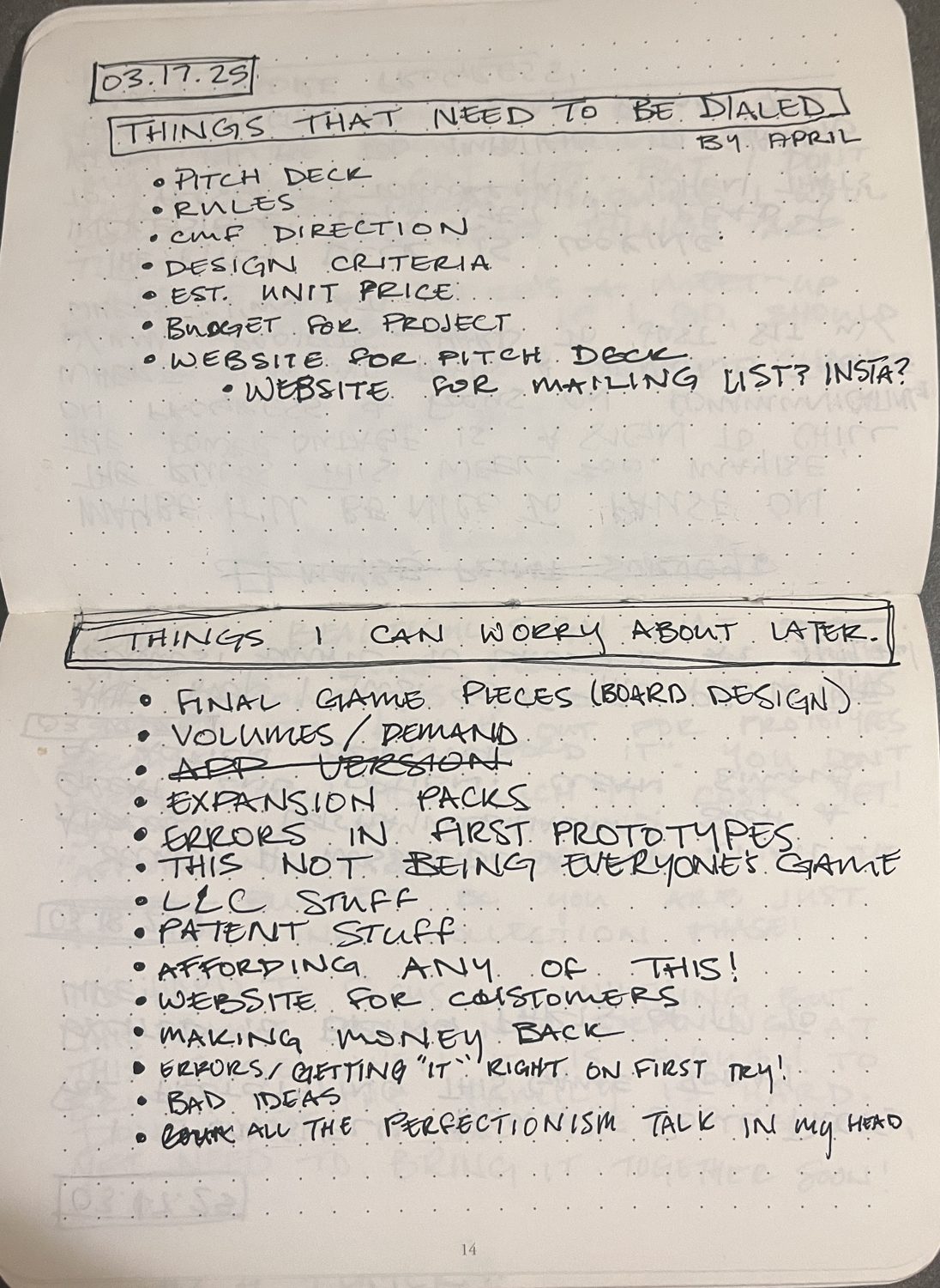Playtest notebook spread 6