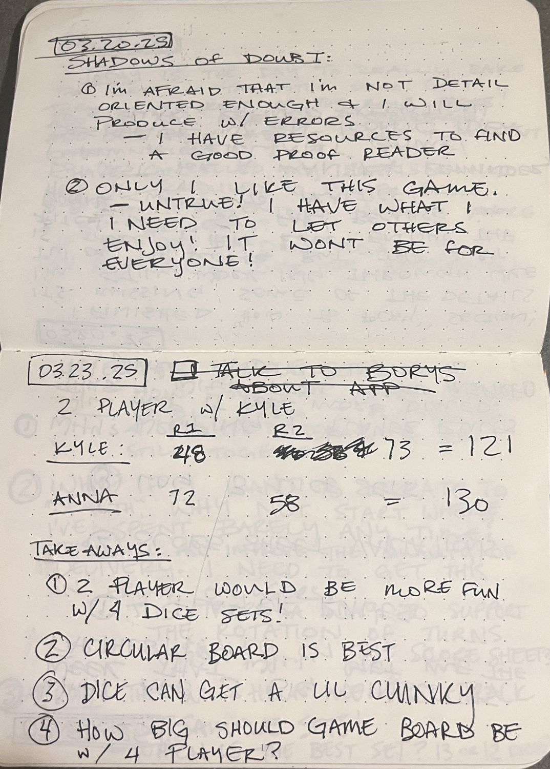 Playtest notebook spread 7