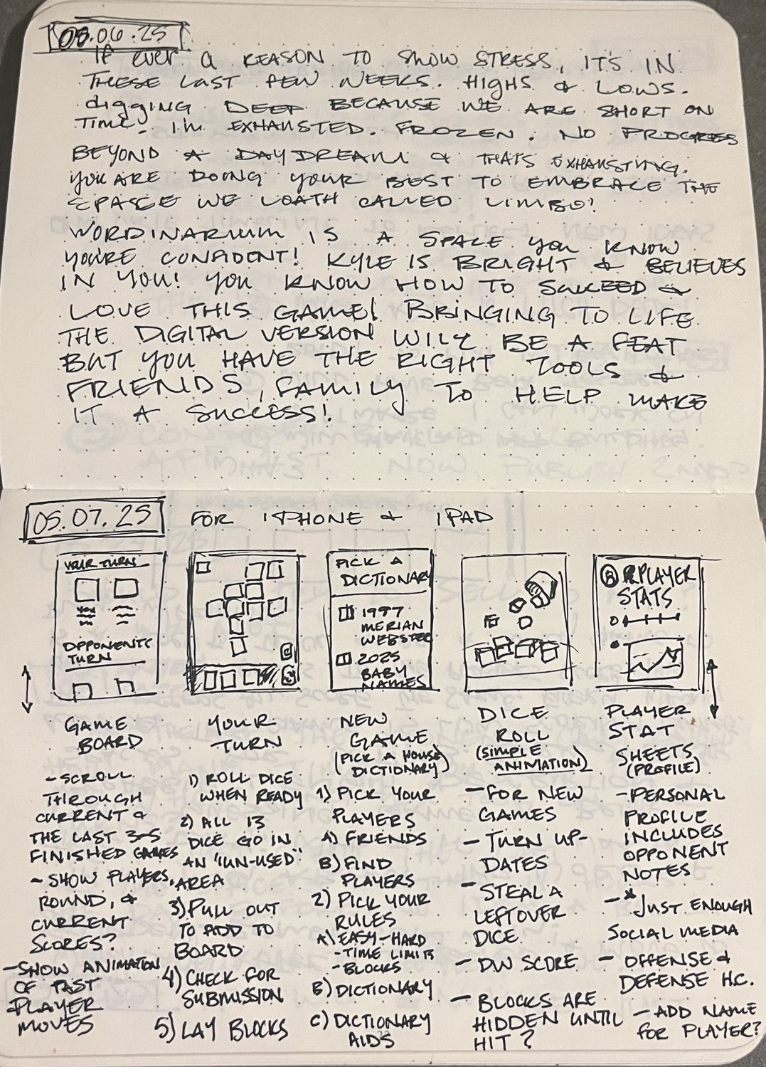 Playtest notebook spread 9