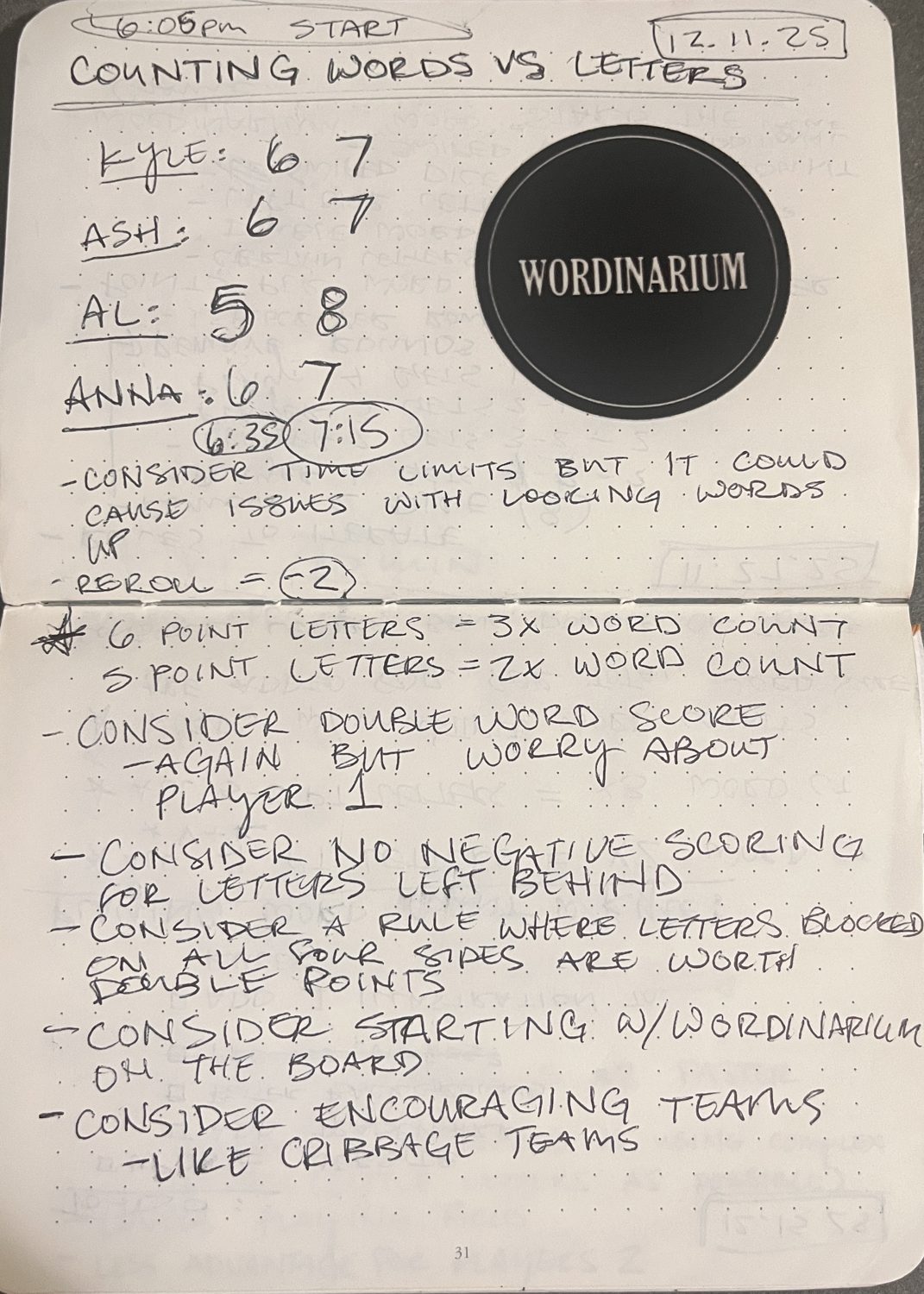 Playtest notebook spread 16