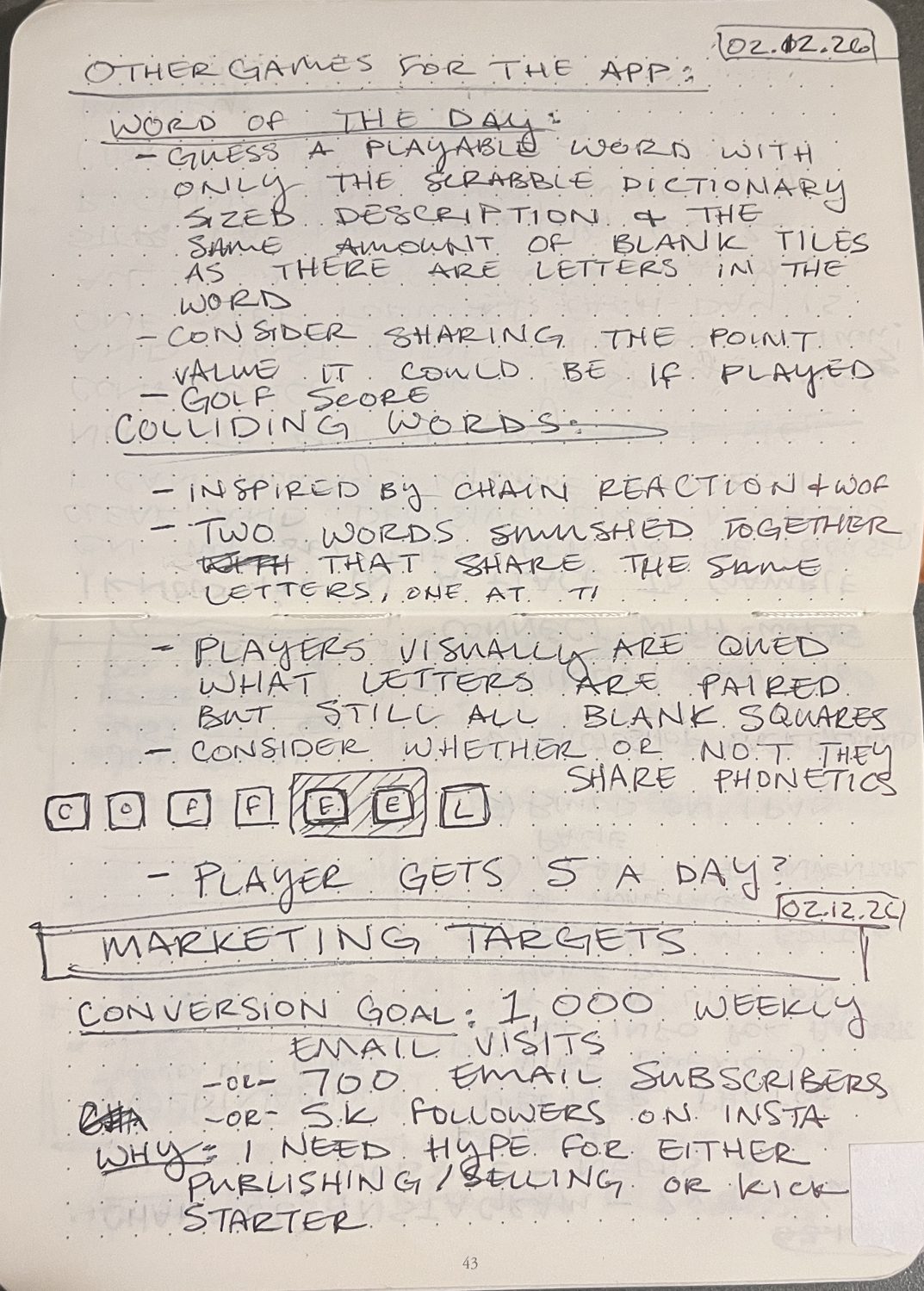 Playtest notebook spread 22